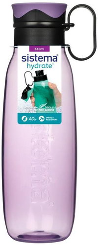 Sistema® Hydrate™ Tritan Bottle Traverse Flip Top 650 ml, purple - Drinking Bottle - Main image