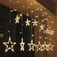 Christmas Lights Solight LED vánoční závěs, hvězdy, šíře1,8m, 77LED, IP20, 3xAA, USB - Vánoční osvětlení