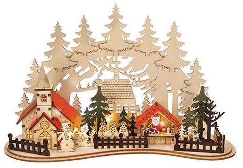 Solight LED Weihnachtsstadt mit Kirche - Weihnachtsbeleuchtung - Hauptbild