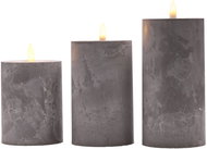 Solight LED candle set with timer, 3× candle, 10/13/15 cm, grey - LED Candle