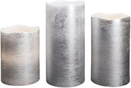 Solight LED candle set, 3× candle, 10/13/16 cm, silver - LED Candle