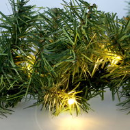 Solight LED Christmas garland with pine needles, 5 m, 80x LED, timer - Christmas Lights