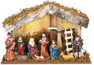 Solight LED wooden crib, 26x17cm, 6x LED, 2x AA - Christmas Decoration