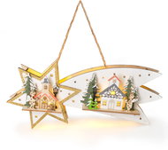 Solight LED Christmas comet, 10x LED, wooden, 30cm - Christmas Decoration
