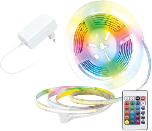 Solight LED SMD RGB strip, set with adapter, 3m, remote control, 10 W/m, multicolour - LED Light Strip - Main image