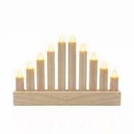 Solight Wooden LED Candlestick, 10× LED, 25cm, 2× AA - Electric Christmas Candlestick