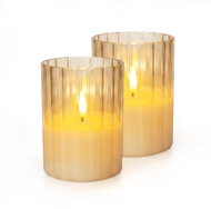 Solight sada 2× LED skleněné svíčky, časovač, 7,5 × 10 cm, 2× AA - LED Candle