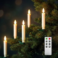 Solight sada LED svíček na vánoční stromek, 10× svíčka, dálkové ovládání, časovač, 1x AAA - LED Candle