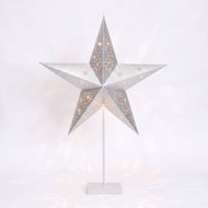 Solight LED Christmas Star Table Decoration, 10× LED, 3× AA, Silver - Christmas Decoration