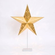 Solight LED Christmas Star, Tabletop, 10× LED, 3× AA, Gold - Christmas Decoration