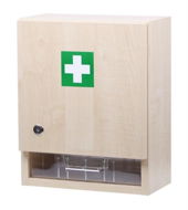 First-Aid Kit  Wall-mounted wooden first aid kit for 10 persons - Lékárnička