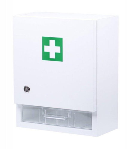 Wall-mounted first aid box for 10 persons white - First-Aid Kit  - Main image