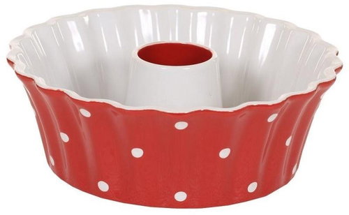 Ceramic bundt cake mould red 30 cm - Baking Mould - Main image