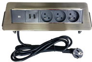 Surge Protection Socket Strip IN Tilting Rail, 3 Drawers + 2 USB - Zásuvková lišta