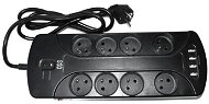 IN Surge protector with 8 sockets and 4 USB, 1.5m cable - Surge Protector 