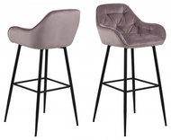 Design Scandinavia Barové židle Brooke (SET 2ks), tkanina, růžová - Barová židle