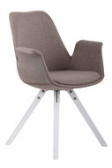 BHM Germany Jídelní čalouněná židle Prins textil, bílé nohy taupe - Jídelní židle