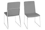 Design Scandinavia Jídelní židle Kaden (SET 4 ks), chrom / šedá - Jídelní židle