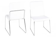 Design Scandinavia Jídelní židle Kaden (SET 4 ks), bílá / chrom - Jídelní židle