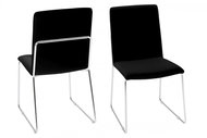 Design Scandinavia Jídelní židle Kaden (SET 4 ks), černá / chrom - Jídelní židle