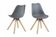 Jedálenská stolička Dima (sada 2 ks), drevo/sivá - Jedálenská stolička