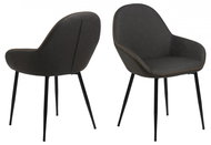Design Scandinavia Jídelní židle Disca (SET 2 ks), tmavě šedá - Jídelní židle
