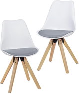 Brüxxi Jídelní židle Otto (SET 2 ks), bílá / šedá - Jídelní židle