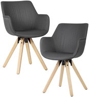 Brüxxi Jídelní židle Hima (SET 2 ks), textil, šedá - Jídelní židle