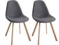 Danish Style Jídelní židle Sary (SET 2 ks), textil, šedá - Jídelní židle