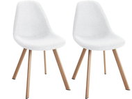 Danish Style Jídelní židle Sary (SET 2 ks), textil, bílá - Jídelní židle