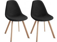 Danish Style Jídelní židle Sary (SET 2 ks), textil, černá - Jídelní židle