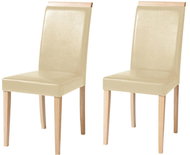 Danish Style Jídelní židle Reve (SET 2 ks), krémová / přírodní dřevo - Jídelní židle