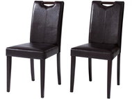 Danish Style Jídelní židle Curt (SET 2 ks), tmavě hnědá / tmavé dřevo - Jídelní židle