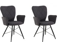 Danish Style Jídelní židle Viole (SET 2 ks), šedá - Jídelní židle