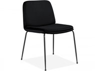 Danish Style Jídelní židle Hiena (SET 2 ks), samet, černá - Jídelní židle