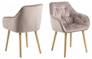 Design Scandinavia Jídelní židle Brooke (SET 2ks), samet, růžová - Jídelní židle
