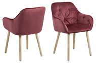 Design Scandinavia Jídelní židle Brooke (SET 2ks), samet, červená - Jídelní židle