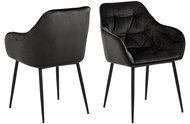 Design Scandinavia Jídelní židle Brooke (SET 2ks), samet, tmavě šedá - Jídelní židle