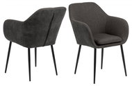 Design Scandinavia Jídelní židle Emilia, tkanina, antracitová - Jídelní židle