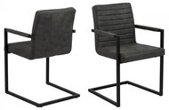Design Scandinavia Jídelní židle Michelle (SET 2ks), tkanina, antracitová - Jídelní židle