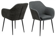 Design Scandinavia Jídelní židle Emilia, tkanina, šedá - Jídelní židle