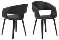 Design Scandinavia Jídelní židle Nova (SET 2ks), syntetická kůže, černá - Jídelní židle