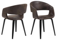 Design Scandinavia Jídelní židle Nova (SET 2ks), syntetická kůže, hnědá - Jídelní židle