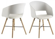Design Scandinavia Jídelní židle Luna (SET 2ks), syntetická kůže, bílá - Jídelní židle