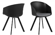 Jídelní židle Design Scandinavia Jídelní židle Mona (SET 2ks), tkanina, černá - Jídelní židle