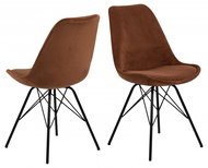 Design Scandinavia Jídelní židle Eris (SET 2ks), manšestr, oranžová - Jídelní židle