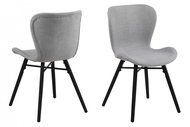 Design Scandinavia Jídelní židle  Batilda (SET 2ks), tkanina, šedá - Jídelní židle