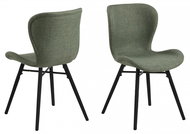 Design Scandinavia Jídelní židle  Batilda (SET 2ks), tkanina, zelená - Jídelní židle