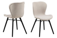 Design Scandinavia Jídelní židle  Batilda (SET 2ks), tkanina, krémová - Jídelní židle