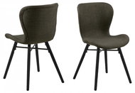Design Scandinavia Jídelní židle  Batilda (SET 2ks), tkanina, zelená - Jídelní židle